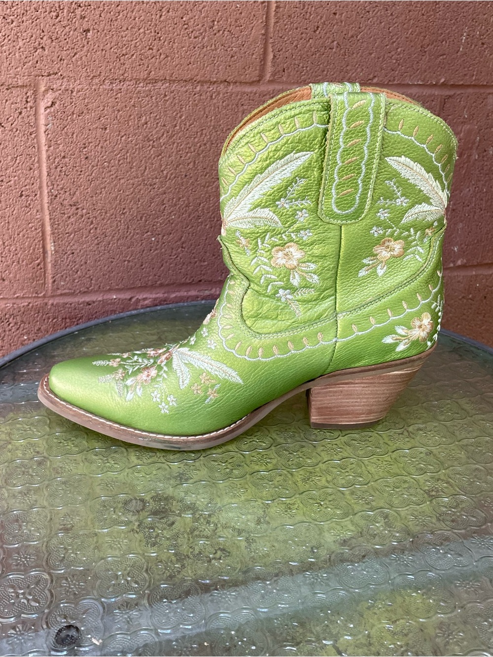 Dingo Primrose Western Boot In Green Metallic Size 9.5 - Picture 3 of 12